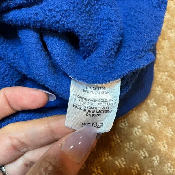 VTG Michagan Mackinaw Island 1/4 Zip Mock Neck Sweatshirt Mens XL Blue Classic - Picture 7 of 8